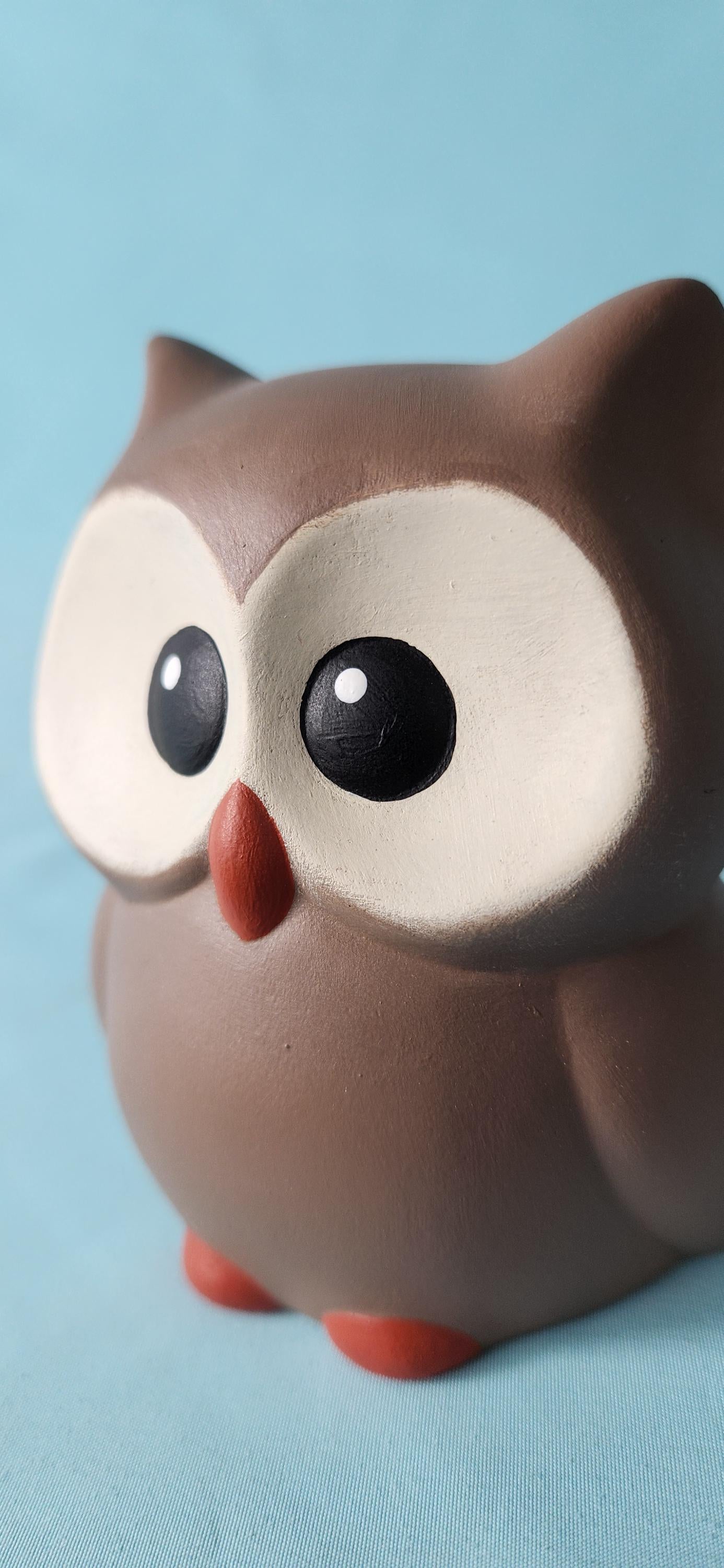 Adorable Brown Ceramic Owl Figurine - Miniature Bird Sculpture for Home Decor - Unique Gift for Animal Lovers