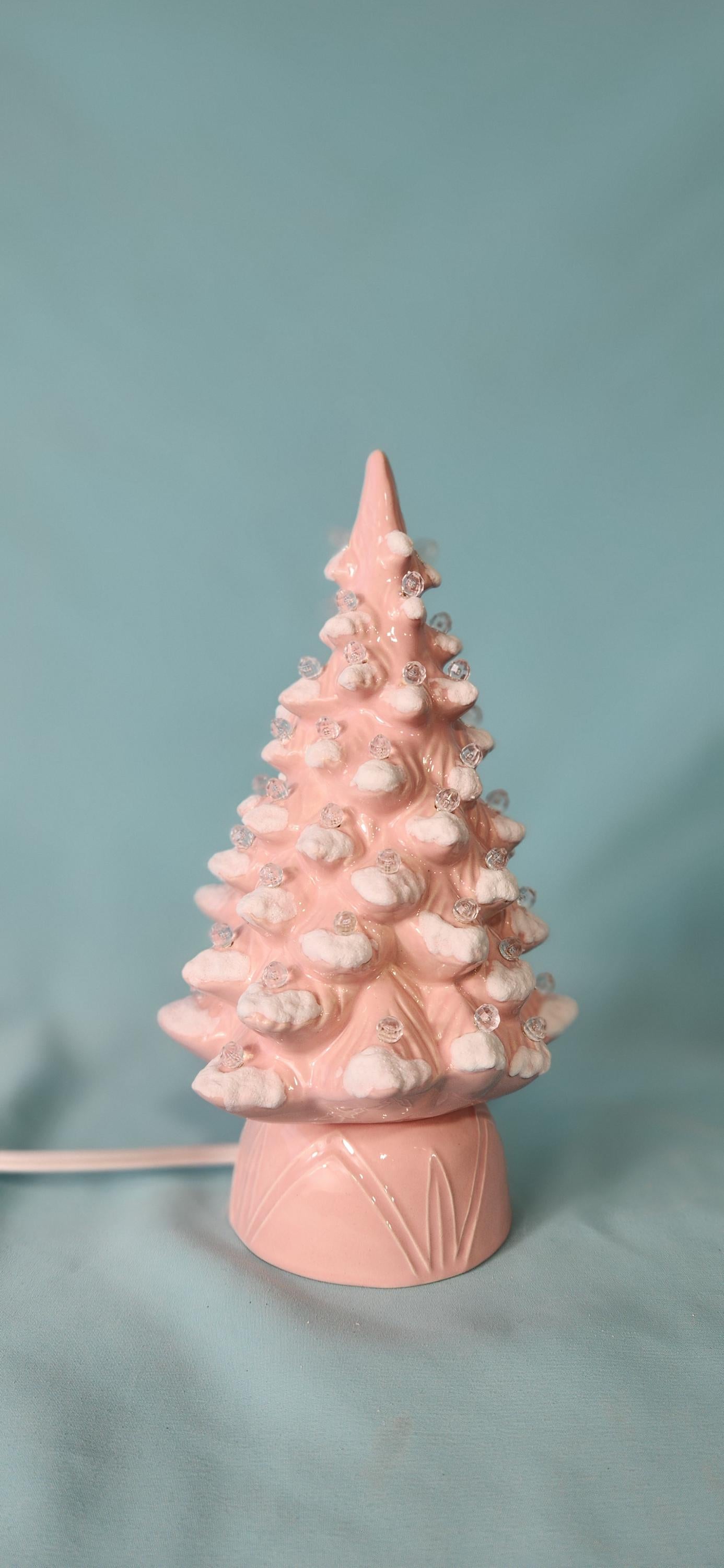 Pink Lipstick Boho Christmas Tree With Fired On Snow | Seely Style Tree | Free Shipping