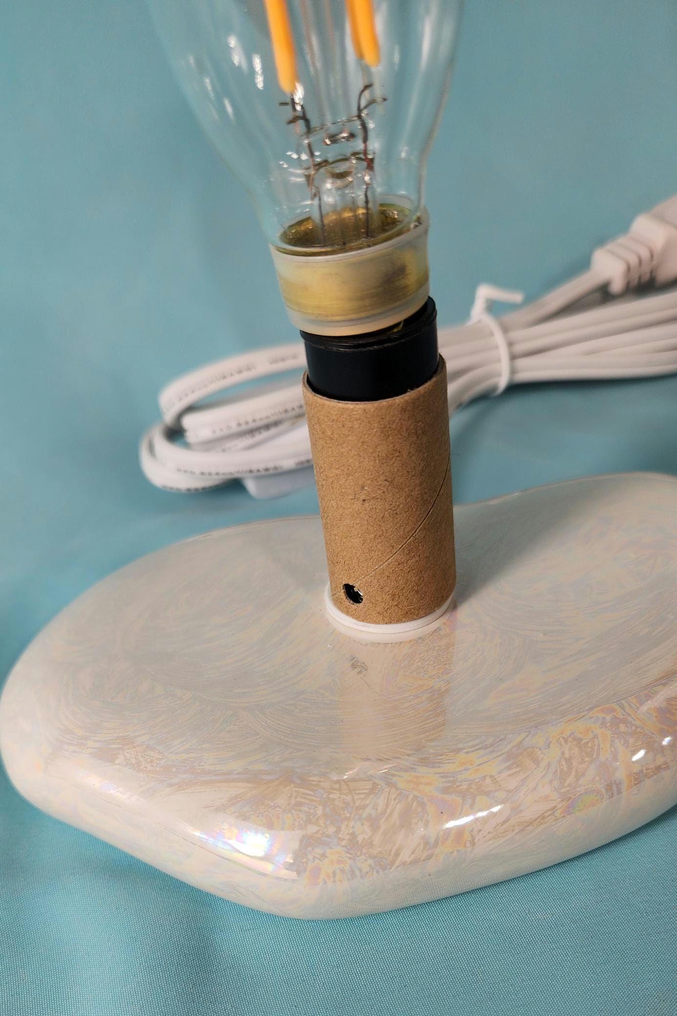 Slim White Mother of Pearl Ceramic Christmas Tree | 13 inches Lights Up | Free Shipping |Multicolor Lights | One of a Kind