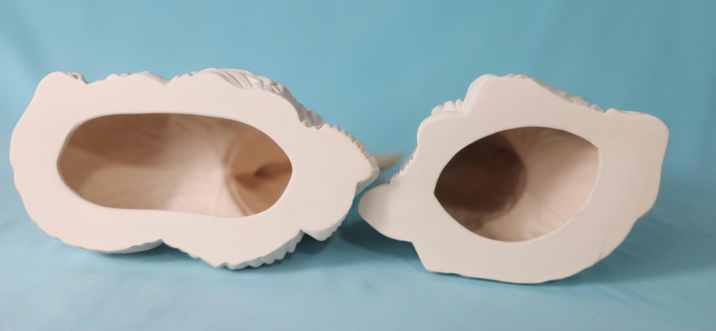 Highland Christmas Cows Ceramic Figurines: Unpainted Bisque Scottish Cattle Ornaments for DIY Crafts