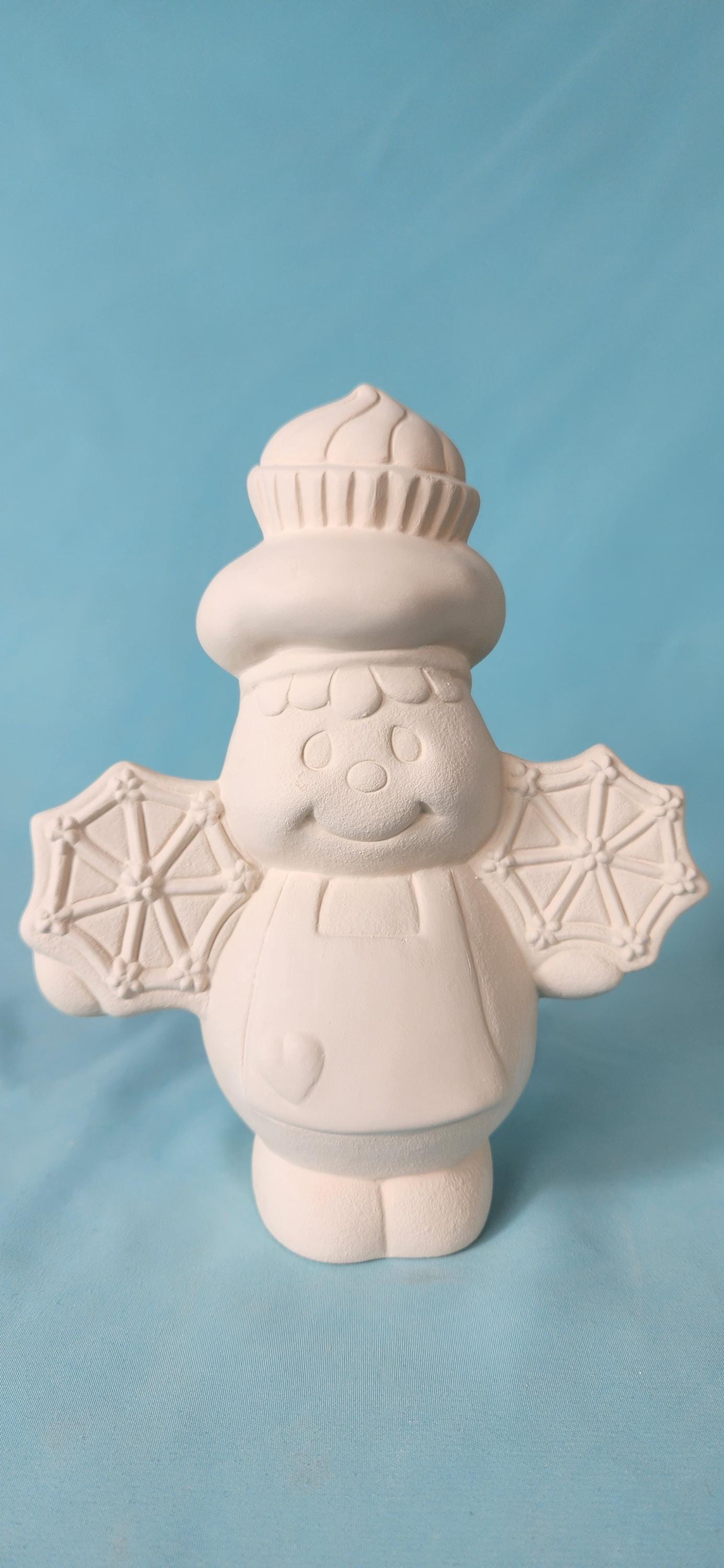 Ceramic Gingerbread Baker With Snowflake Cookies| Holiday Decor | Christmas Cookie Decorator | Paint It Yourself DIY - Teresa's Ceramics