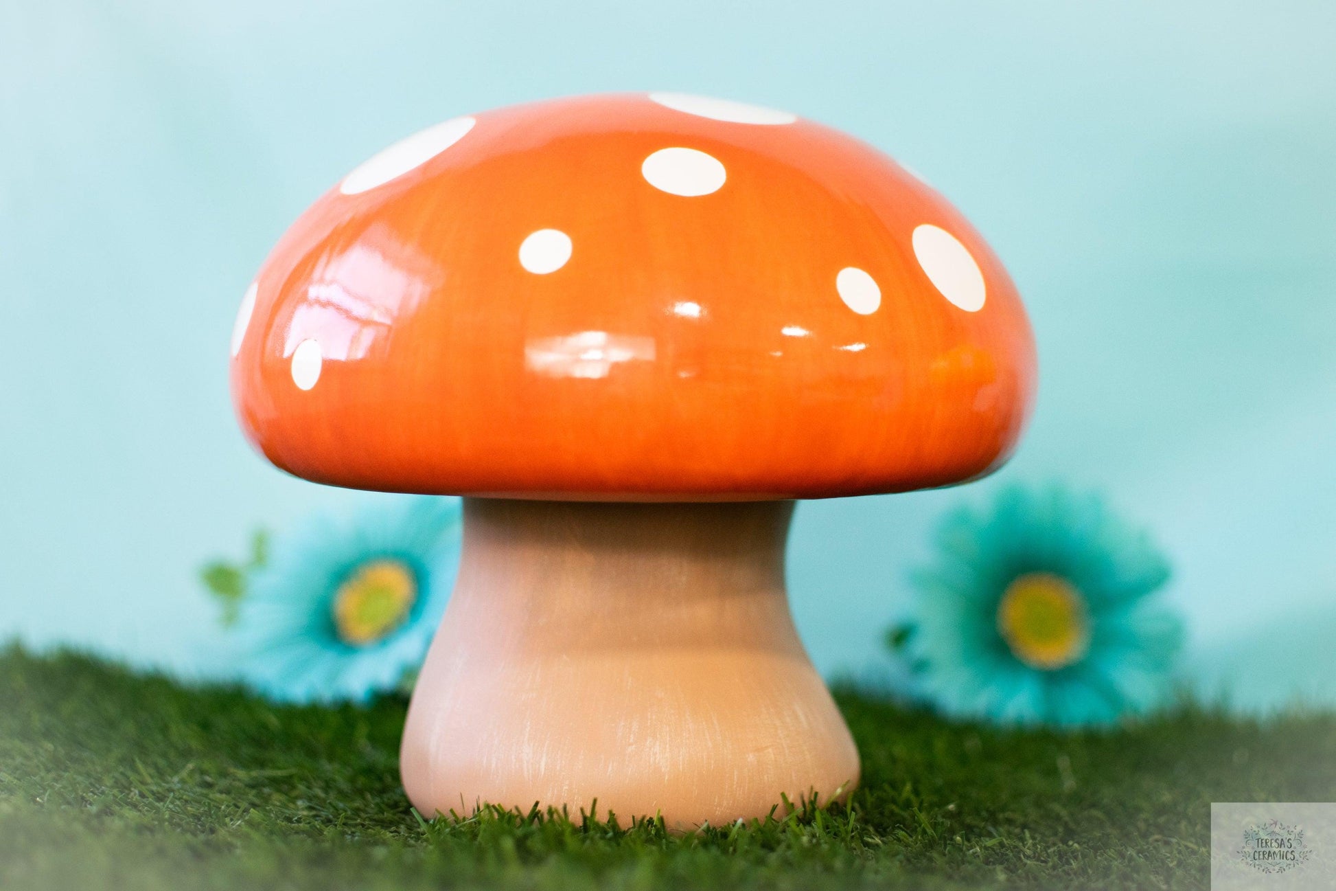 Jumbo Mushroom Art | Mushroom Garden Statue | Handmade Ceramic Art - Teresa's Ceramics