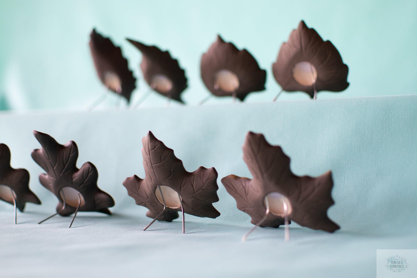 Fall Leaves | Set of 8 | Autumn Leaf Set - Teresa's Ceramics