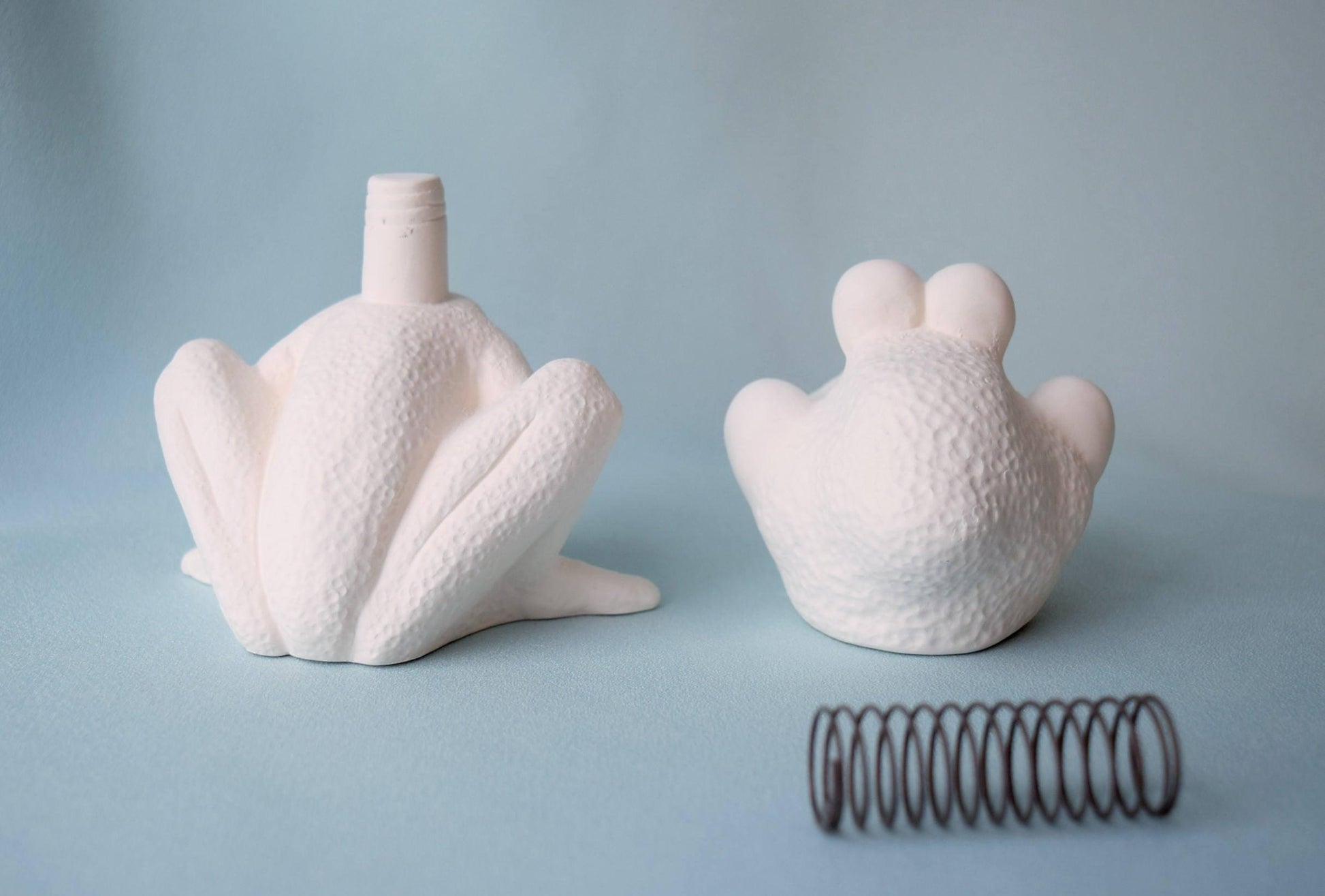 Bisque Bobble Head | Frog - Teresa's Ceramics