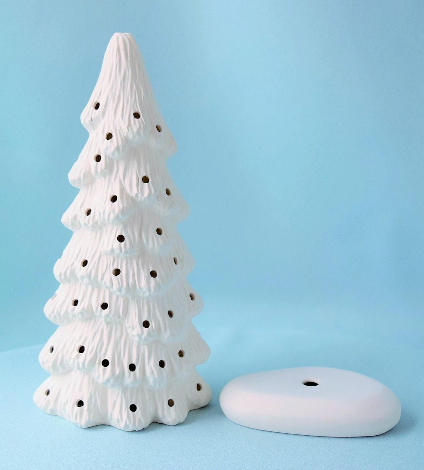 Ceramic Christmas tree in bisque - Slim Christmas Tree - 9 inches tall -  Tree - Ready to paint - Painting project - DIY ceramics - Teresa's Ceramics