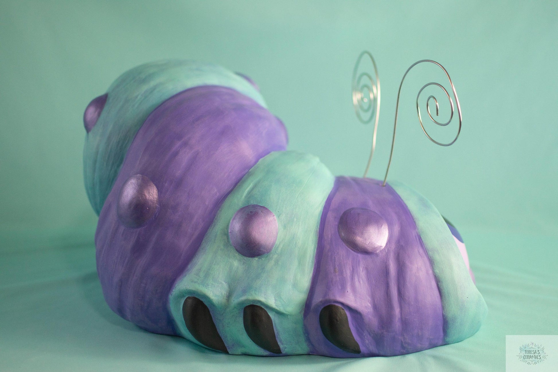 Giant Garden Wormy | Garden Worm Statue | Ceramic Patio Statue - Teresa's Ceramics