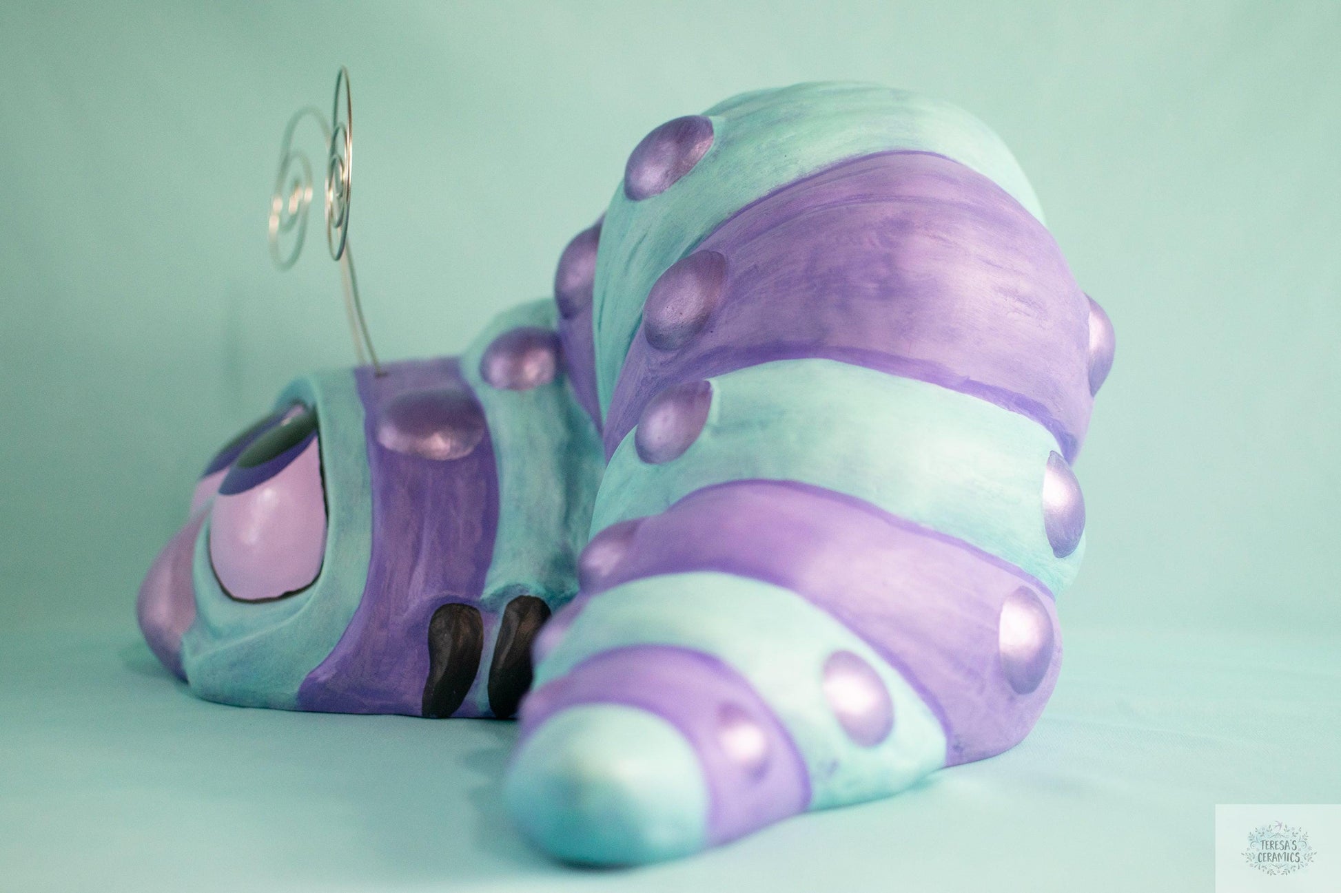 Giant Garden Wormy | Garden Worm Statue | Ceramic Patio Statue - Teresa's Ceramics