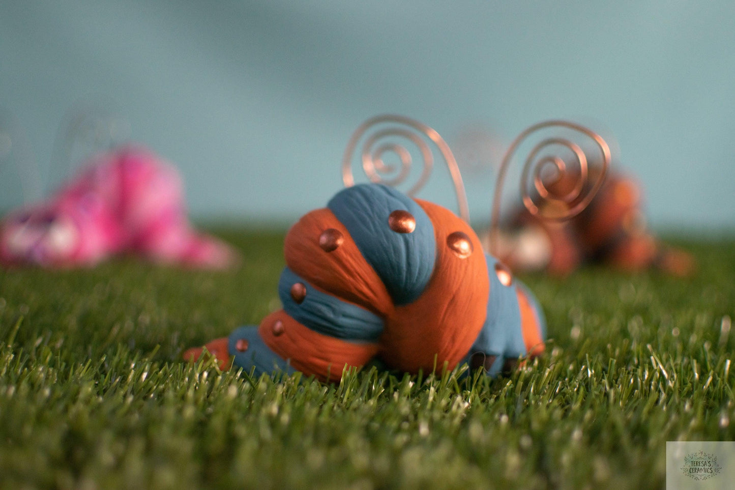 Boho Wormy | Whimsical Garden Worm | Caterpillar Yard Art - Teresa's Ceramics