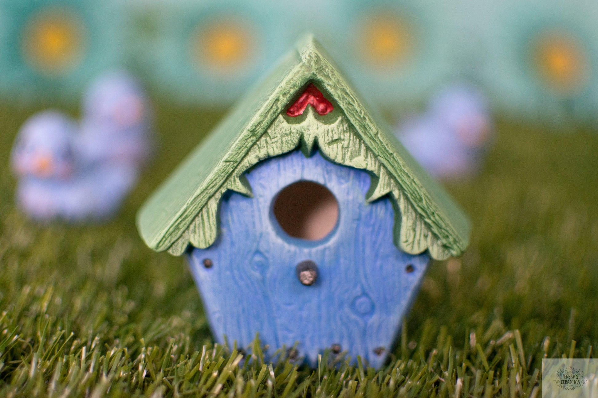 Ceramic Birdhouse | Birdhouse Garden Art | Yard Decor - Teresa's Ceramics