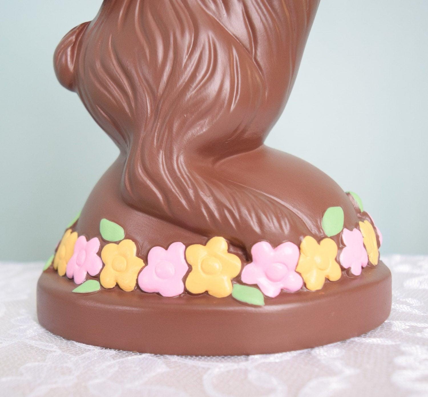 Ceramic Chocolate Easter Bunny - Faux Food - 10.5 Inches Tall - Teresa's Ceramics