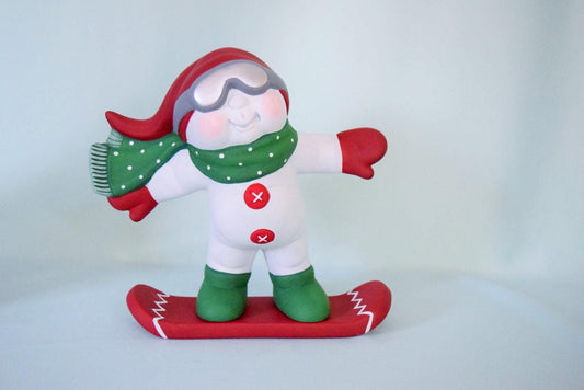 Snowboarding Snow Man - Teresa's Ceramics