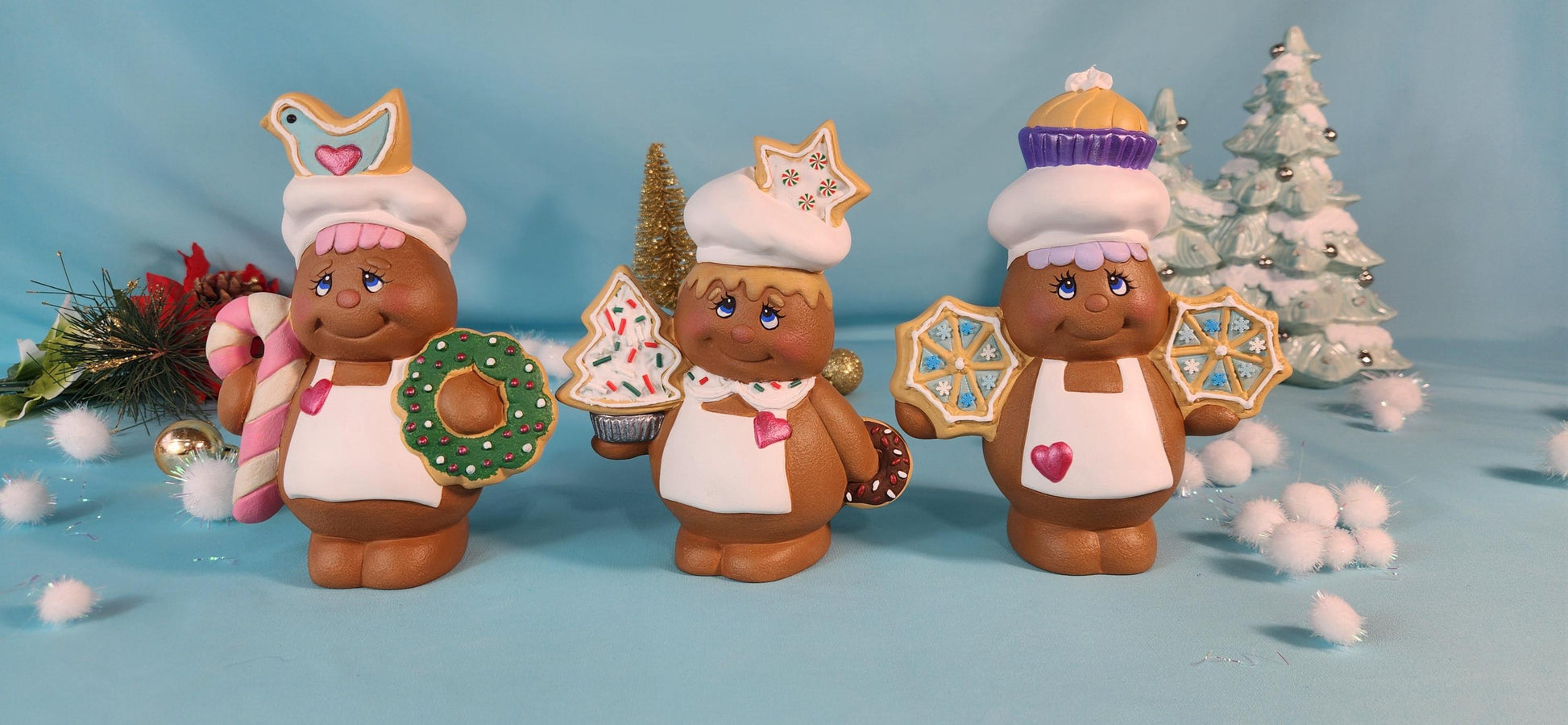 Set of 3 Christmas Gingerbread Bakers - Teresa's Ceramics