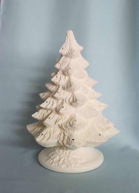 Vintage Style Ceramic Christmas Tree | Bisque | DIY 16" - Teresa's Ceramics