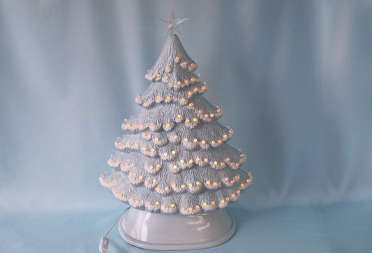 Snowy Christmas Tree | Large Ceramic Light | Windowsill Style - Teresa's Ceramics