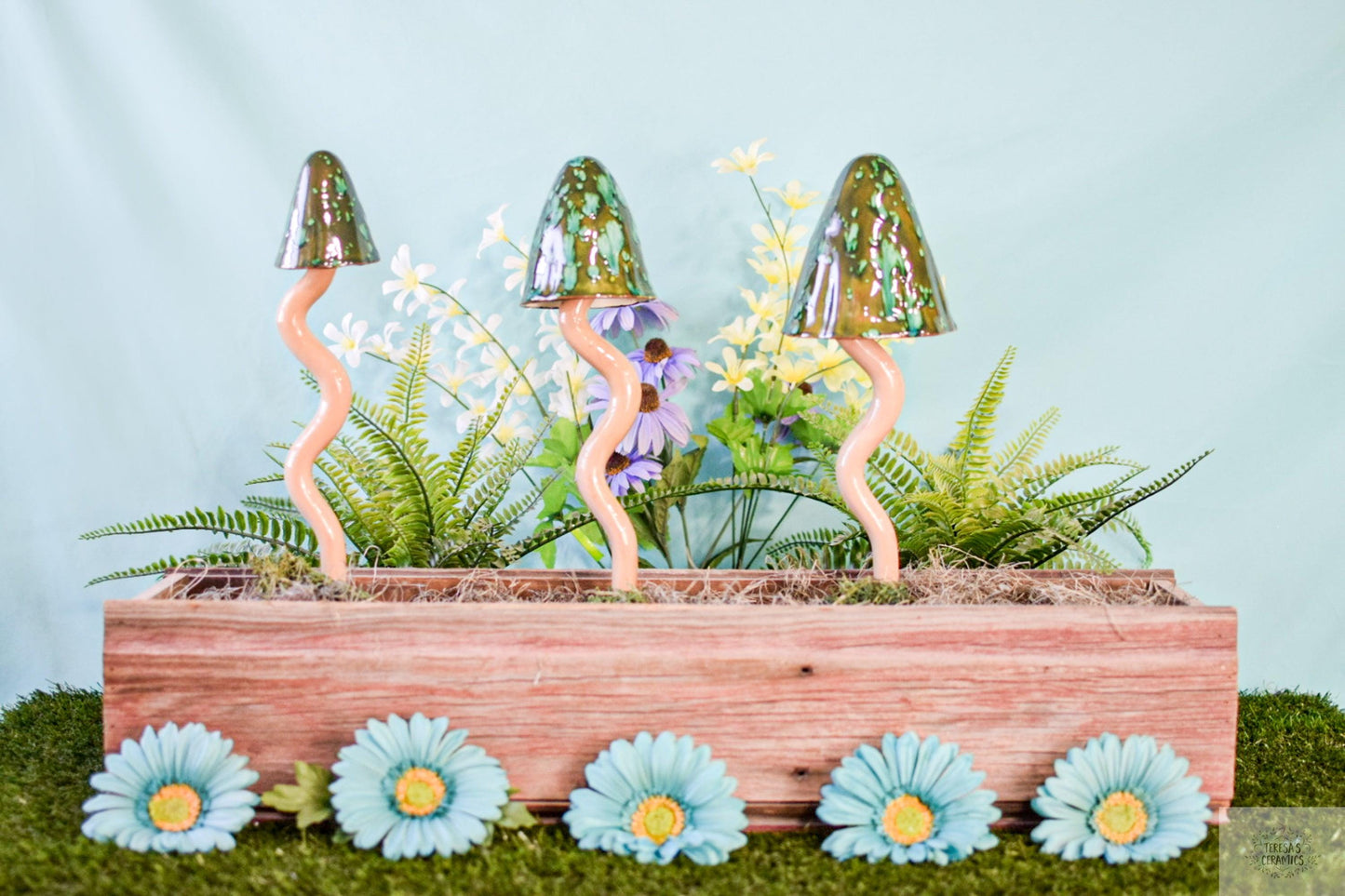 Tall Magic Mushrooms | Ceramic Mushroom Chimes | Mushroom Garden Decor - Teresa's Ceramics