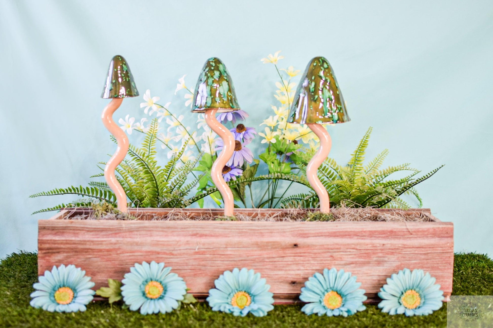 Tall Magic Mushrooms | Ceramic Mushroom Chimes | Mushroom Garden Decor - Teresa's Ceramics