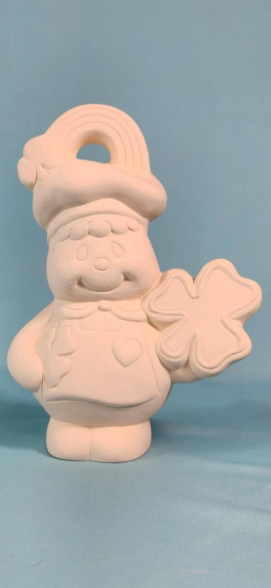 Gingerbread Shamrock Baker - Ready to Paint Ceramic Bisque - Teresa's Ceramics