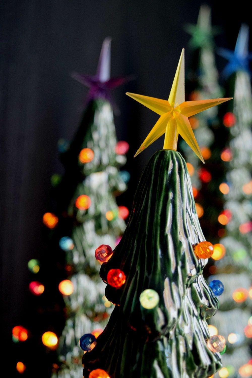 Ceramic Bisque Holiday Village Tree - 13" Tree - DIY - Teresa's Ceramics