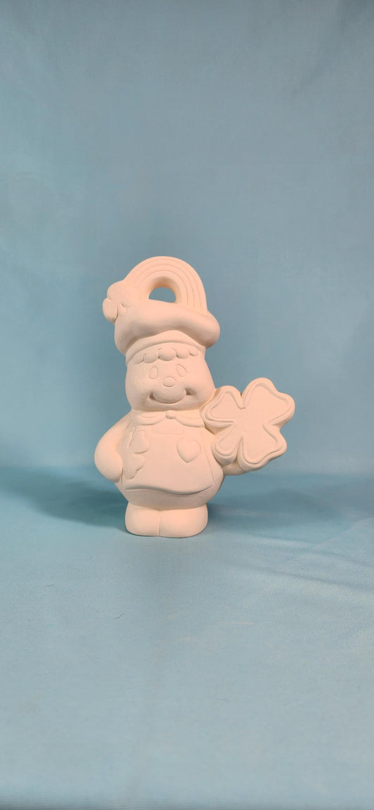 bisque unpainted shamrock gingerbread baker