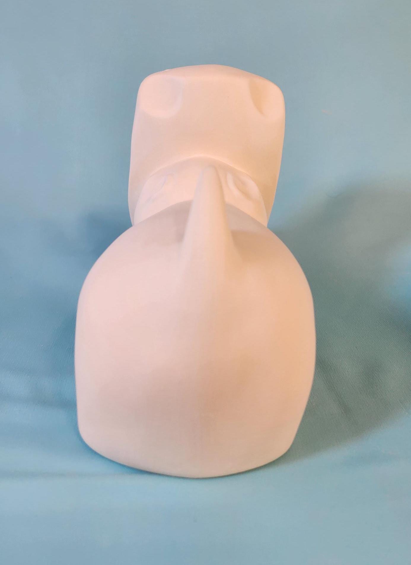 Unpainted Ceramic Hippo Figurine: DIY Painting Project for Mini Animal Sculpture Catchall Trinket Holder