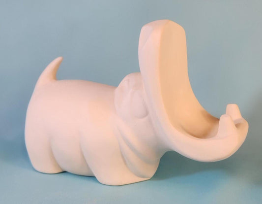 Unpainted Ceramic Hippo Figurine: DIY Painting Project for Mini Animal Sculpture Catchall Trinket Holder