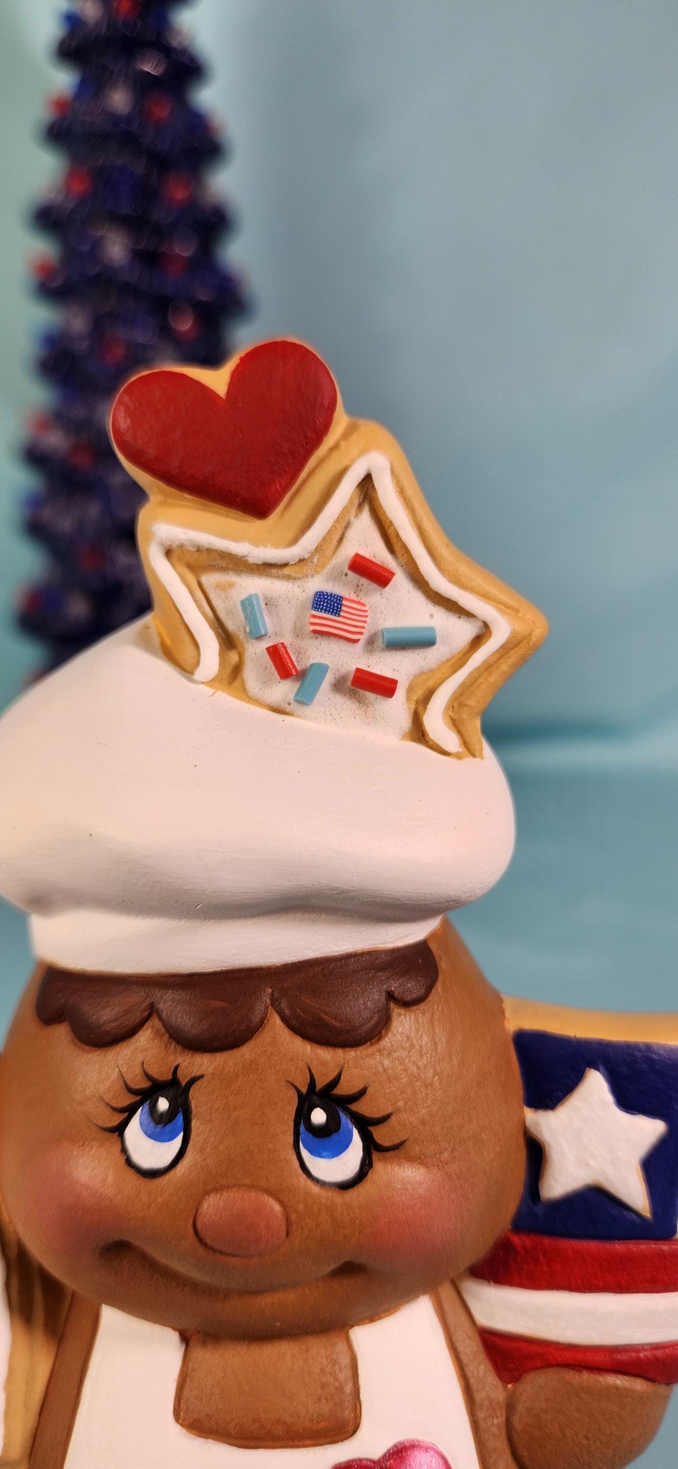 4th of July Gingerbread Baker | Free Shipping | 4th of July Holiday Home Decor - Teresa's Ceramics
