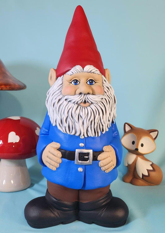 Whimsical David the Gnome Garden Statue: Classic Woodland Decor for Magical Outdoor Spaces - Teresa's Ceramics