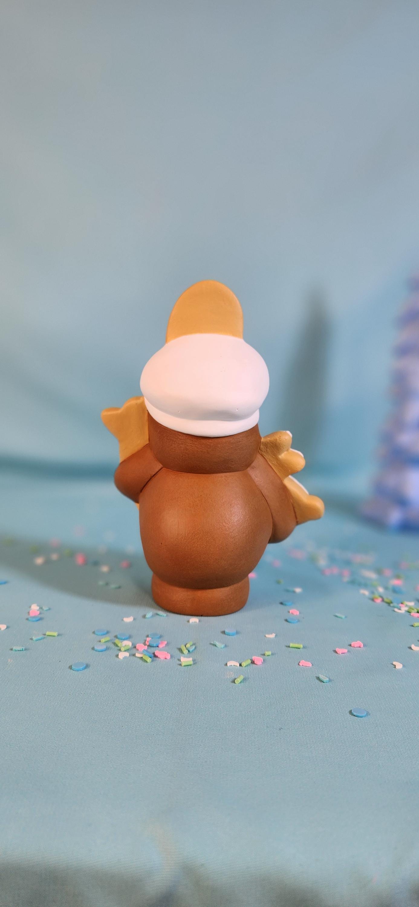 Easter Ceramic Gingerbread Baker Figurine: Festive Cookie Chef with Bunny & Carrot Decoration