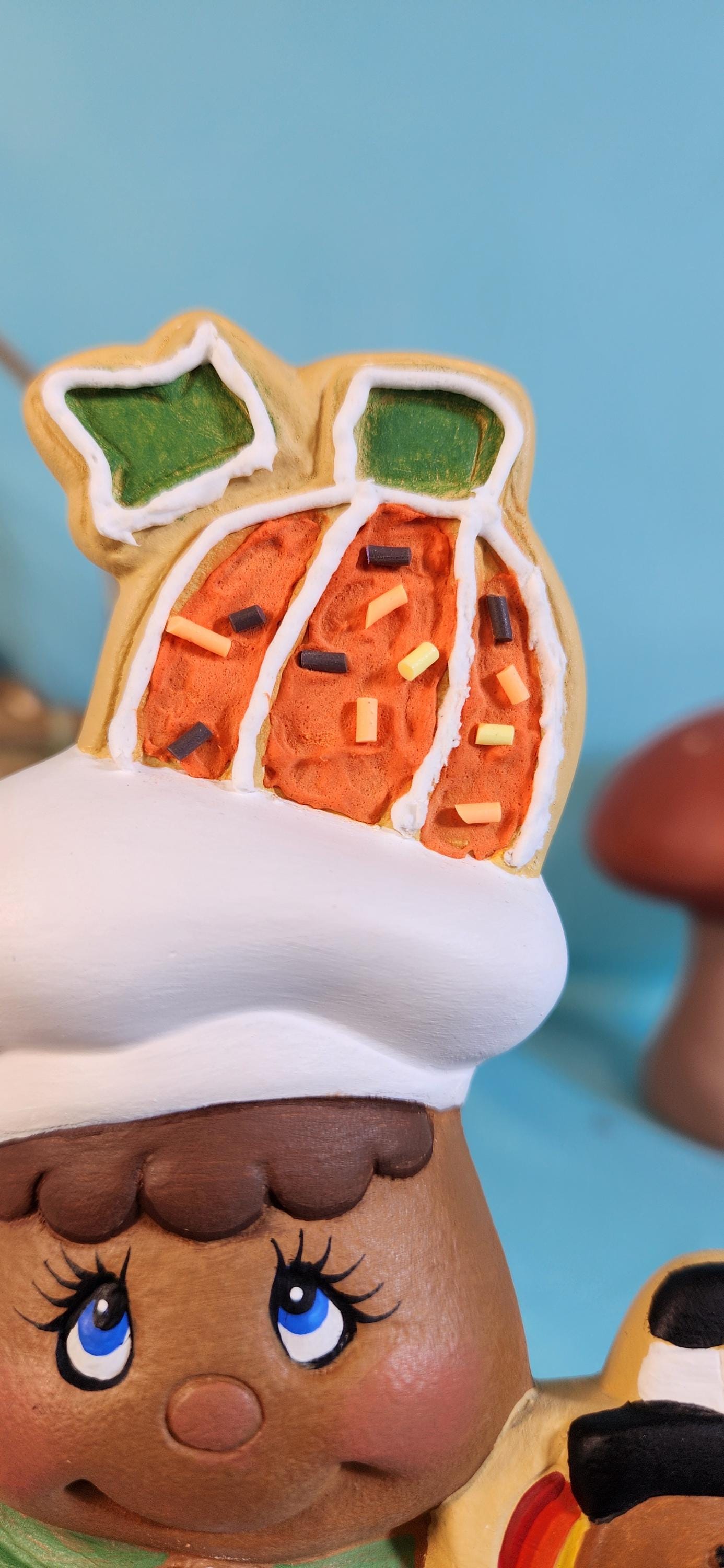 Festive Thanksgiving Ceramic Gingerbread Baker: Holiday Cookie Decor & Chef's Gift for Fall Baking - Teresa's Ceramics