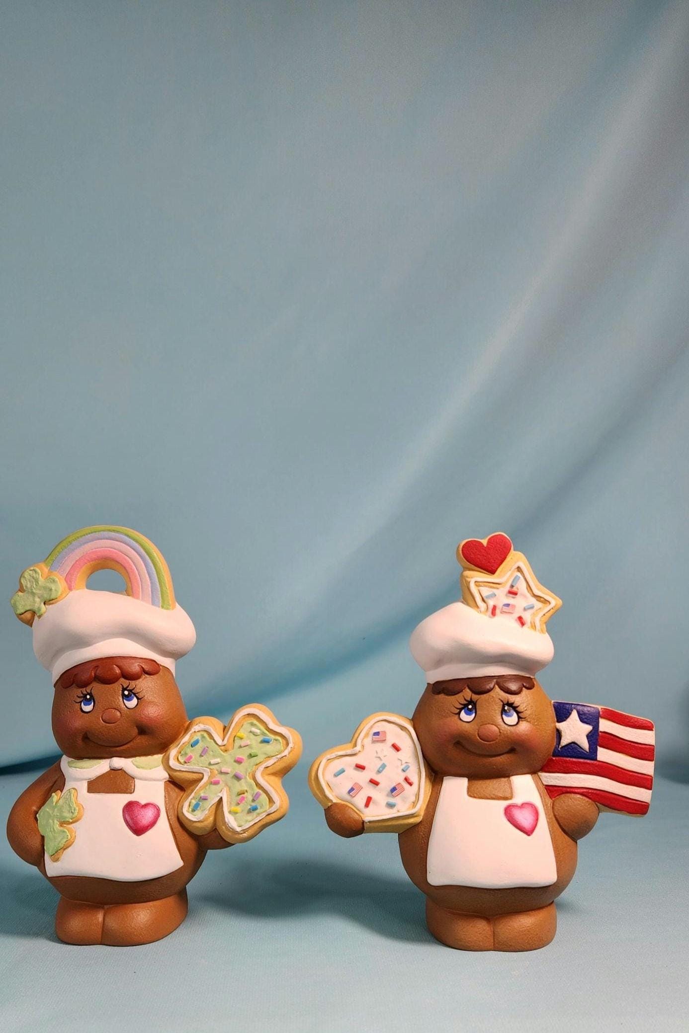 Set of 11 Christmas Gingerbread Bakers | Holiday Home Decor | Gingerbread Cookie People - Teresa's Ceramics