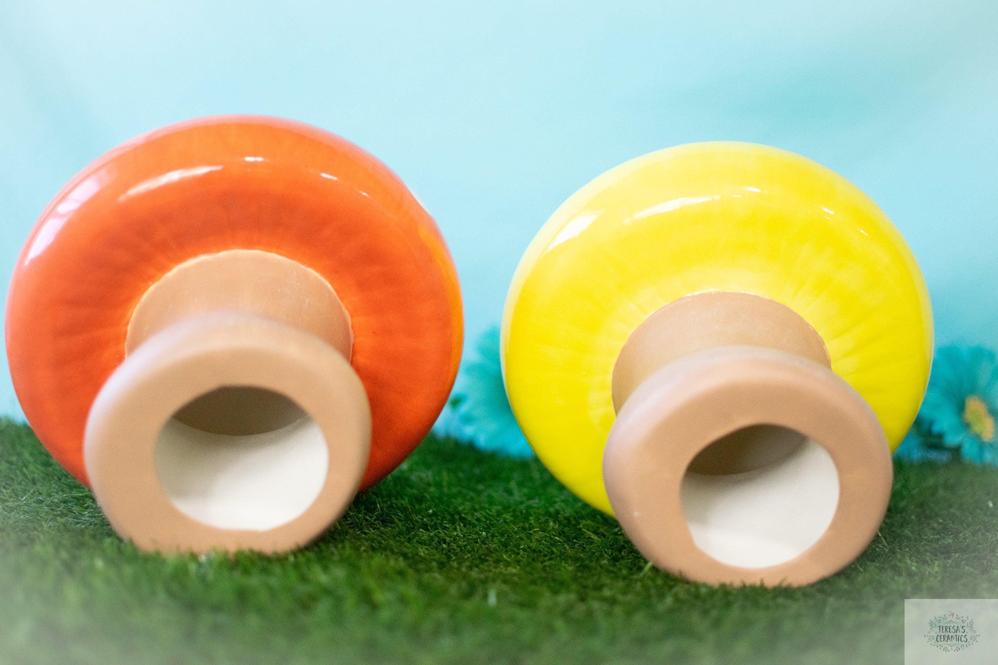 Jumbo Mushroom Art | Mushroom Garden Statue | Handmade Ceramic Art - Teresa's Ceramics