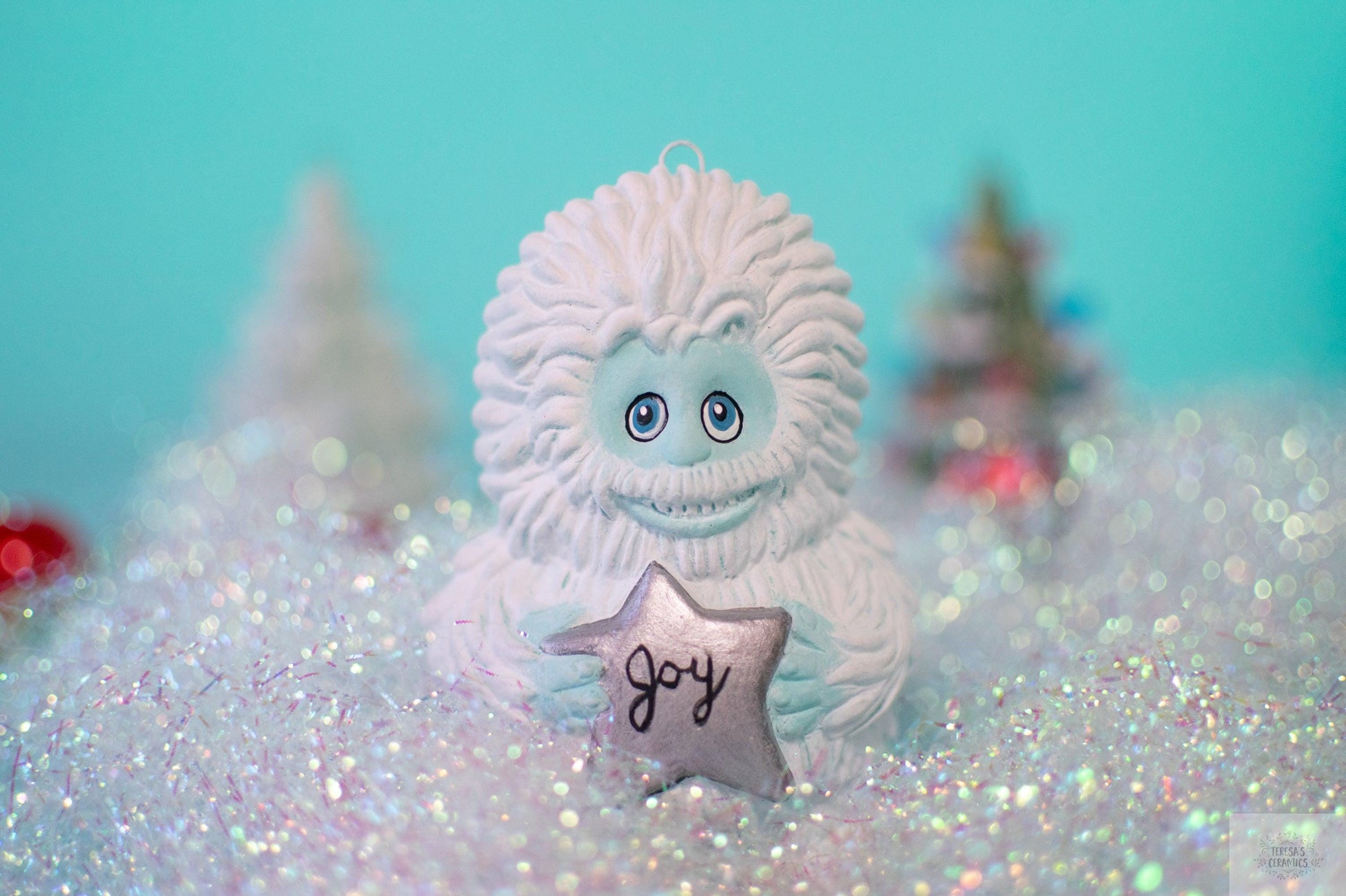 Yeti Ornament | Christmas Tree Ornament | Abdominal Snowman - Teresa's Ceramics