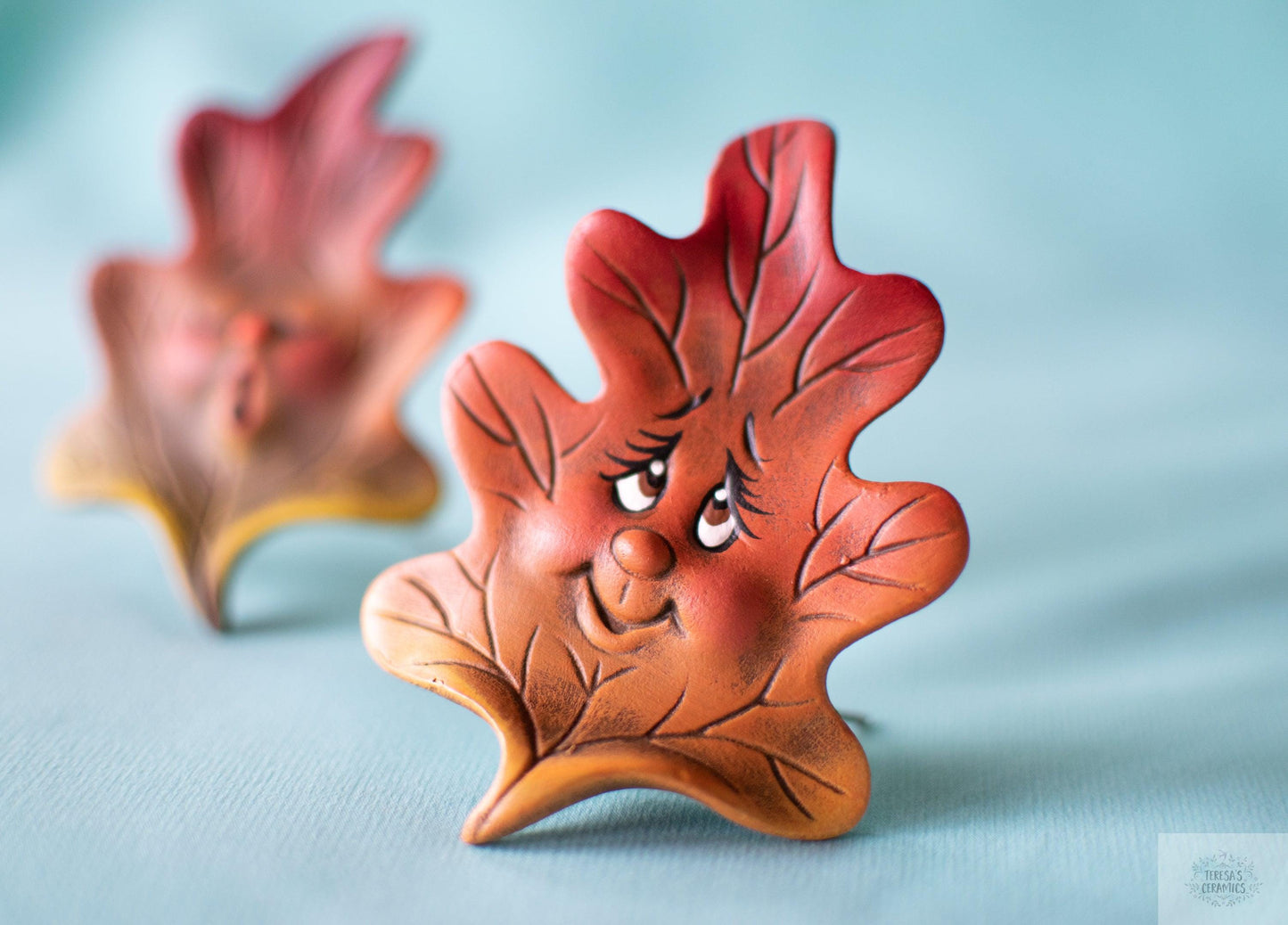 Fall Leaves | Set of 8 | Autumn Leaf Set - Teresa's Ceramics
