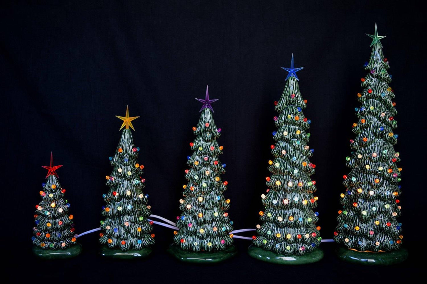 9 Bulk Bisque Christmas Trees | Ready to paint Christmas trees | Set of 9 | 3 of Each Size | Christmas Decorations | DIY Project | Painting Project - Teresa's Ceramics