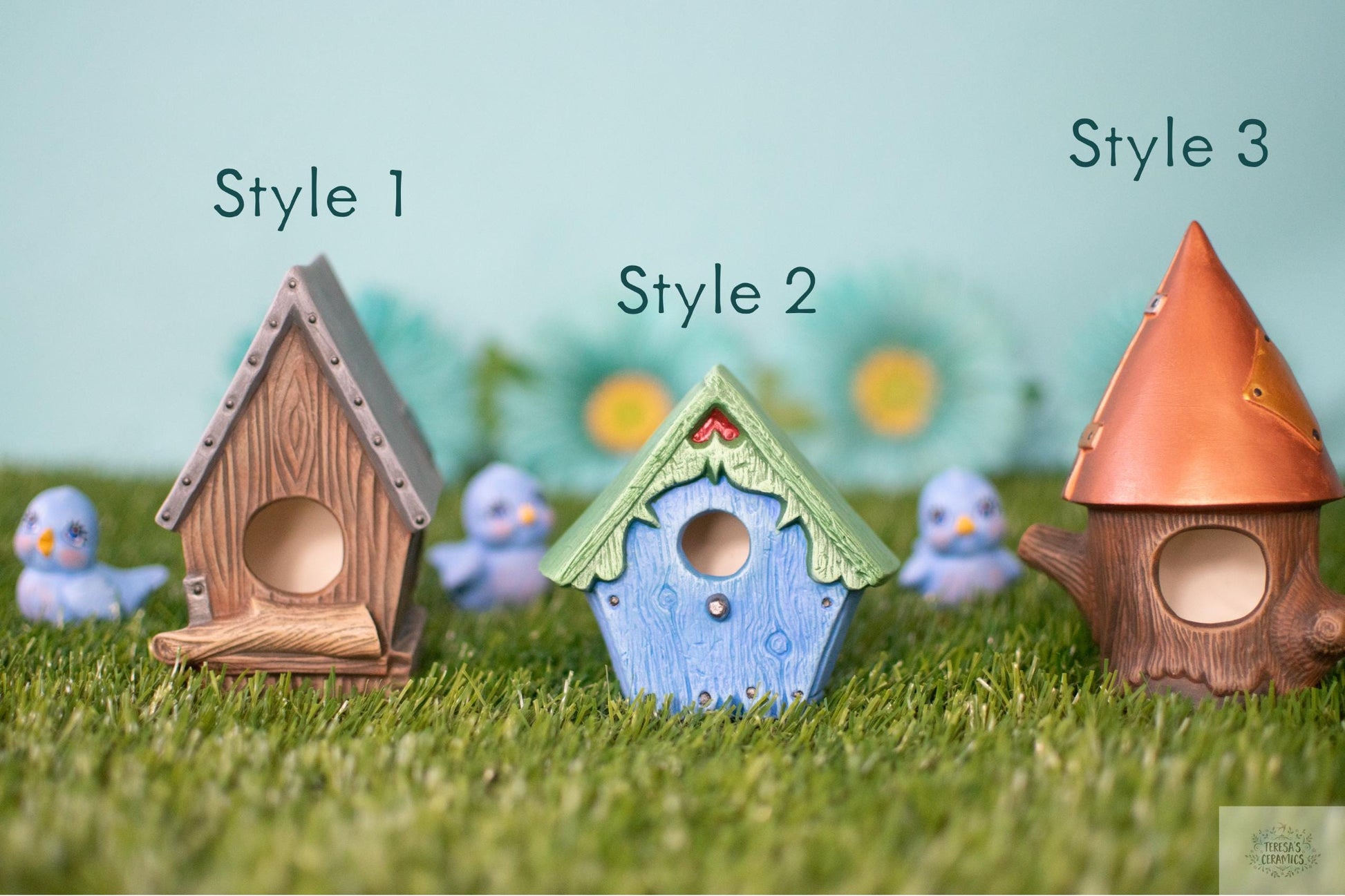 Ceramic Birdhouse | Birdhouse Garden Art | Yard Decor - Teresa's Ceramics