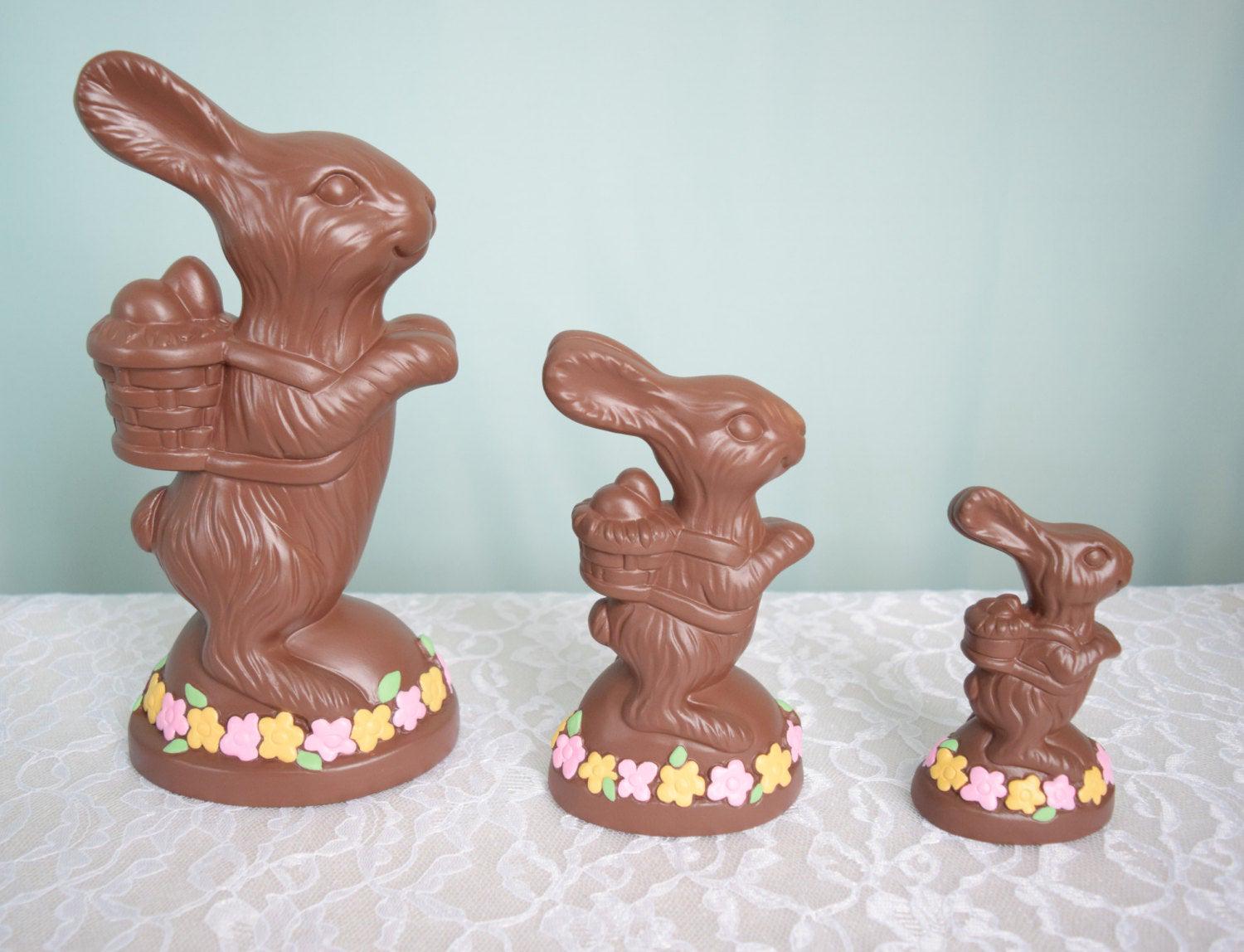 Ceramic Chocolate Easter Bunny - Faux Food - 10.5 Inches Tall - Teresa's Ceramics
