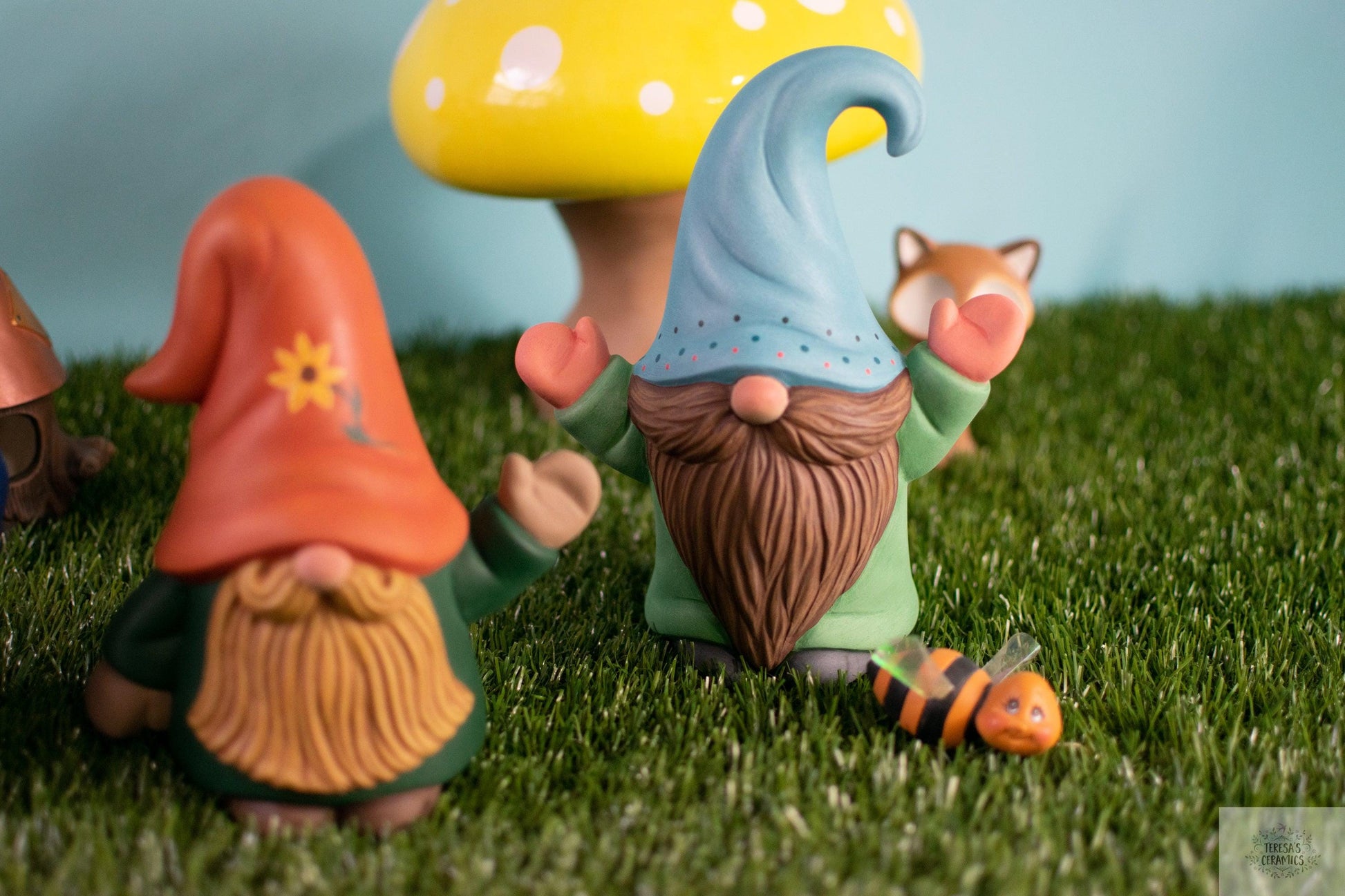 Whimsical Garden Gnomes | Woodland Garden Gnomes | Select Your Style - Teresa's Ceramics