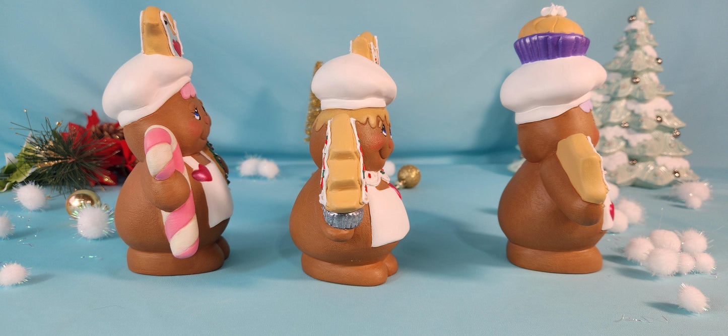 Set of 3 Christmas Gingerbread Bakers - Teresa's Ceramics