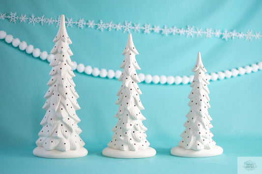 Bisque Wispy Tree | Ceramic Christmas Tree | DIY Gift Idea | Select Your Size + Style - Teresa's Ceramics