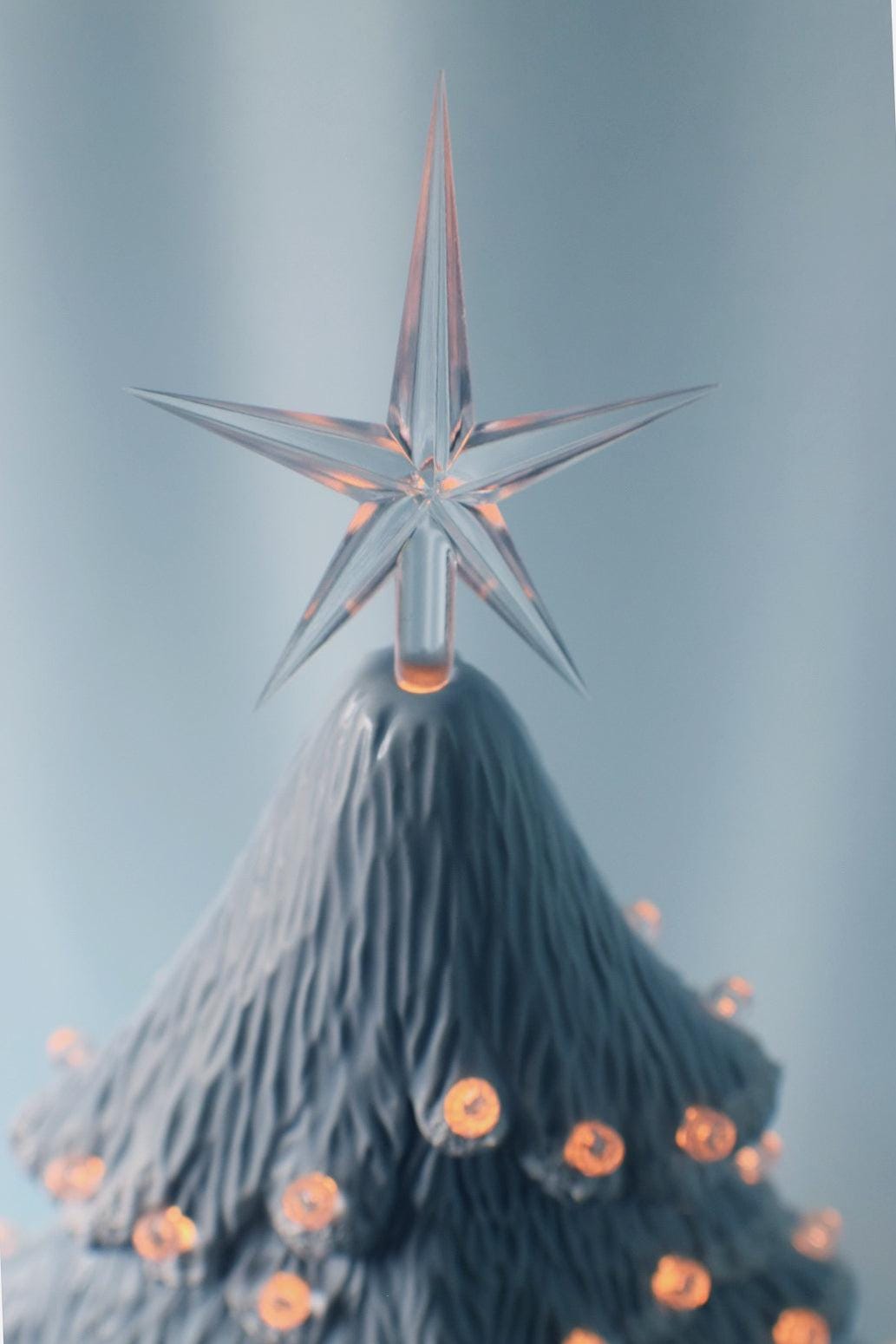 Snowy Christmas Tree | Large Ceramic Light | Windowsill Style - Teresa's Ceramics