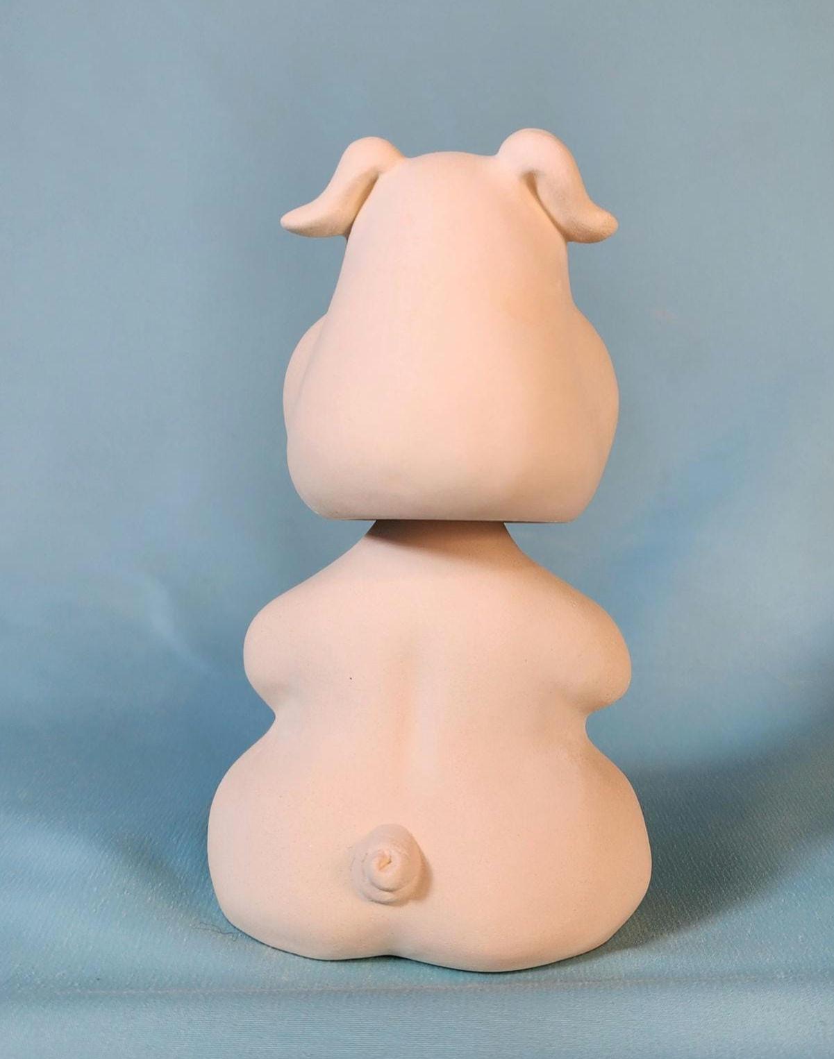 Ceramic Bisque - Ready to Paint Bobble Head Chihuahua - Chihuahua decor - Gift For kids -Kids Project - DIY Project - Paint it yourself