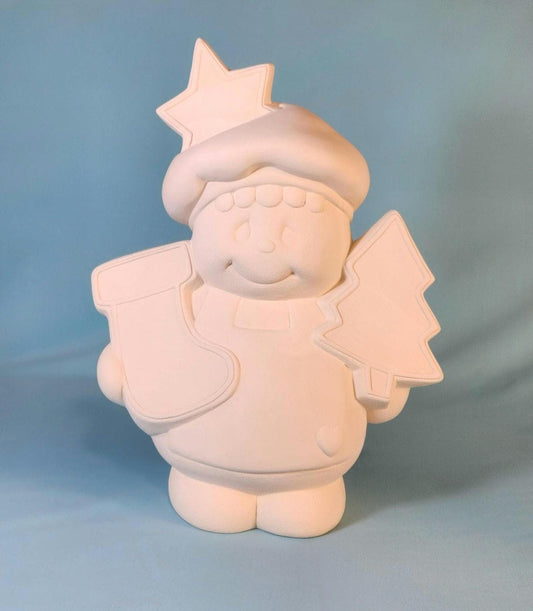 Unpainted Ceramic Christmas Statue: Gingerbread, Tree, Star, Stocking - DIY Holiday Craft Kit