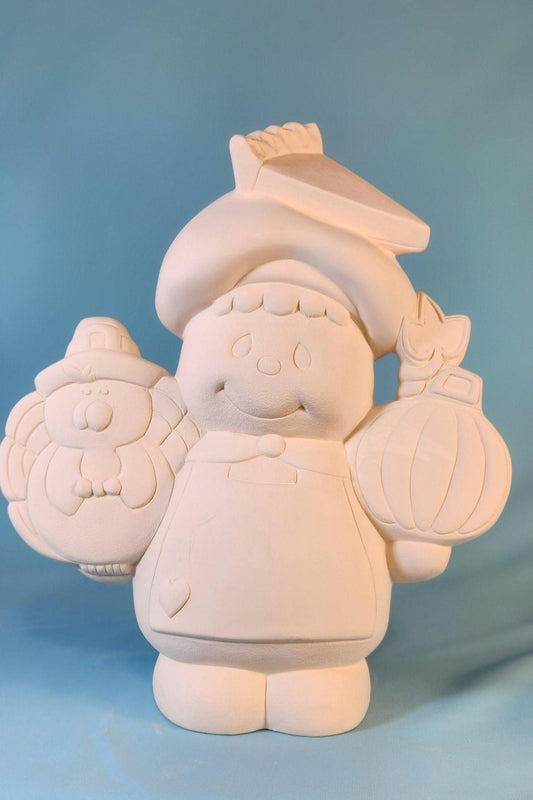 DIY Ceramic Painting Kit: Thanksgiving Gingerbread, Tureky, Pumpkin & Pie Statue - Unpainted Craft