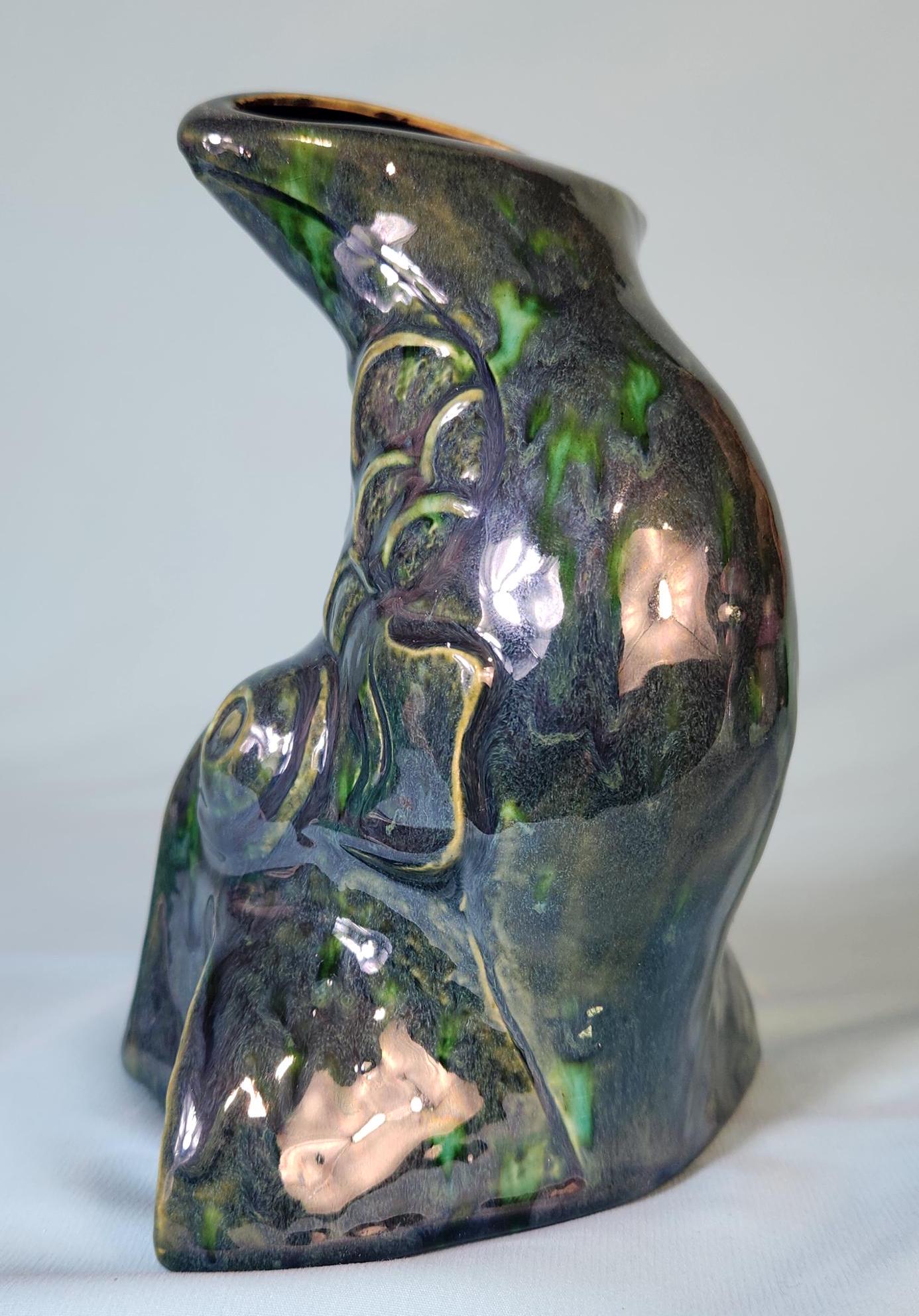 Handcrafted Fish-Shaped Chiminea: Tealight Incense Holder, Illuminated Ceramic Accent 3 Different Colors