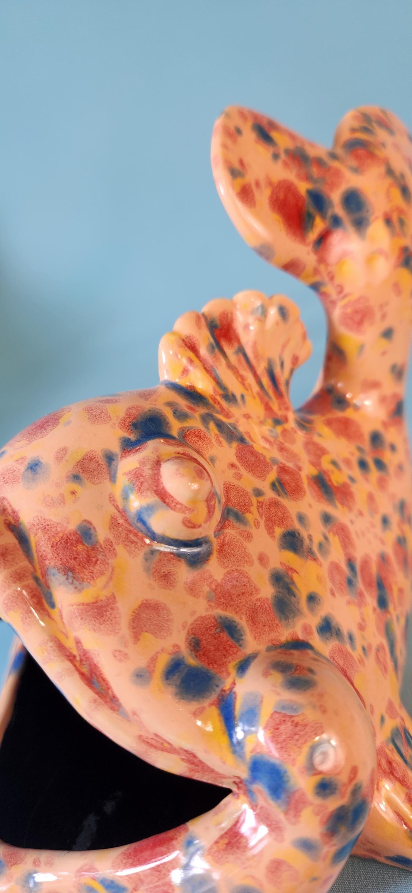 Crystal Glazed Fish Soap Dish: Bathroom Catchall, Scrubby Holder, Housewarming Gift, Handmade Decor