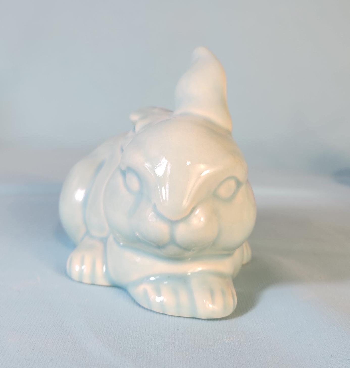 Vintage-Inspired Pastel Glazed Easter Bunnies: Pink, Lavender, Mint & Sea Glass Ceramic Spring Decor