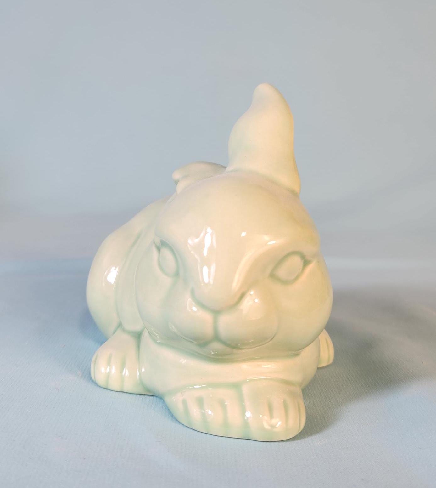 Vintage-Inspired Pastel Glazed Easter Bunnies: Pink, Lavender, Mint & Sea Glass Ceramic Spring Decor