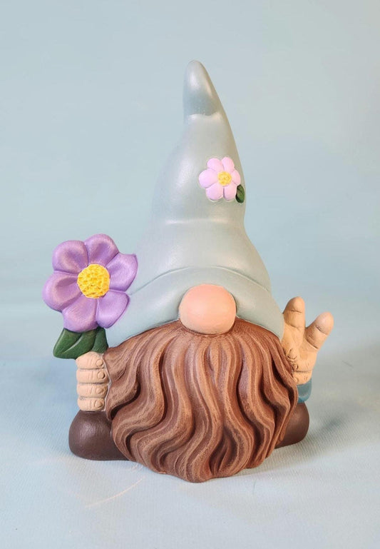 Nordic Garden Gnome: Groovy Forest Flower Power Cake Topper - Swedish Inspired Spring Decor