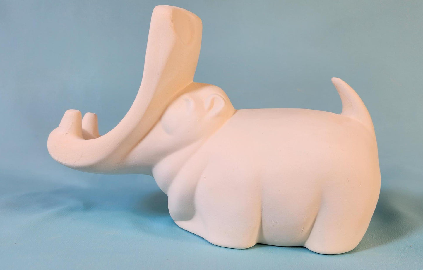Unpainted Ceramic Hippo Figurine: DIY Painting Project for Mini Animal Sculpture Catchall Trinket Holder