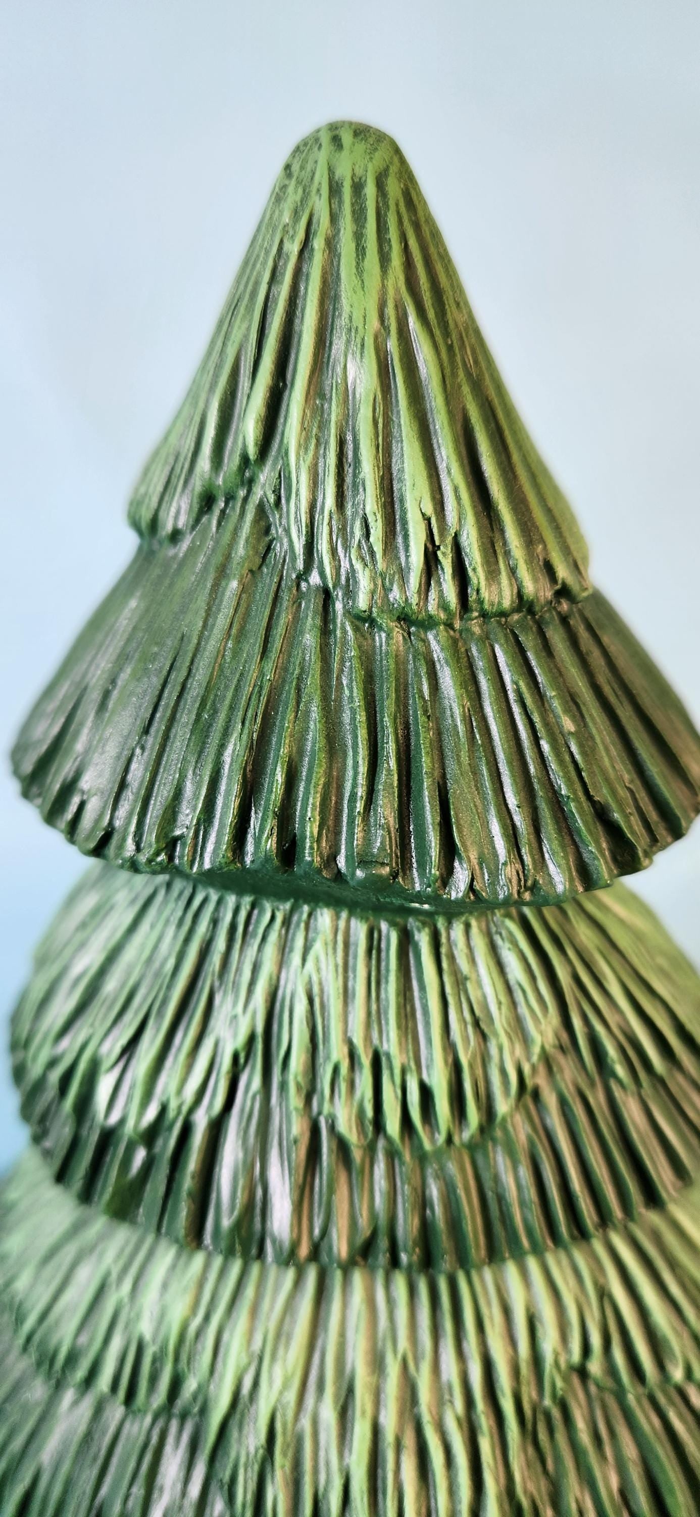 Hand-Painted Miniature Woodland Tree: Rustic Charm and Textured Detail